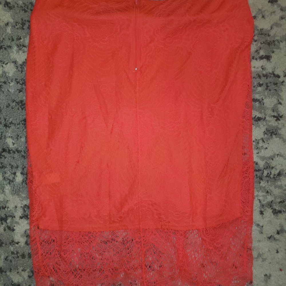 STRETCH LACE PENCIL SKIRT || sz1 EUC - Picture 3 of 14